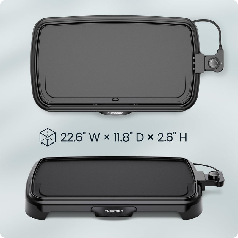 Chefman RJ23-LG-V3 XL Electric Griddle, 10 × 20 in