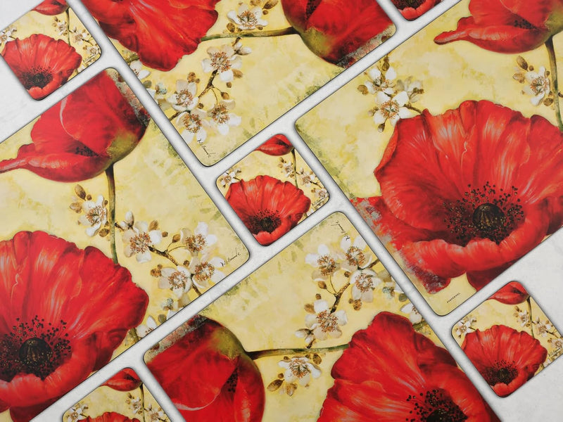 Pimpernel - Poppy De Villeneuve 16x12 Mat (Set of 4)