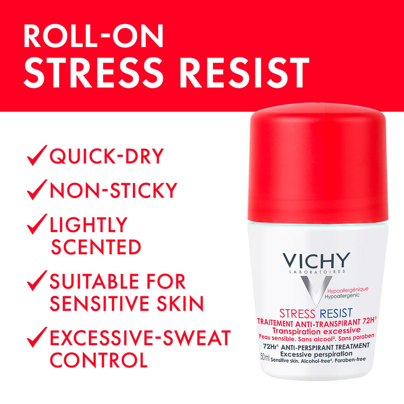 Vichy Stress Resist Antiperspirant Roll-On, 50 mL