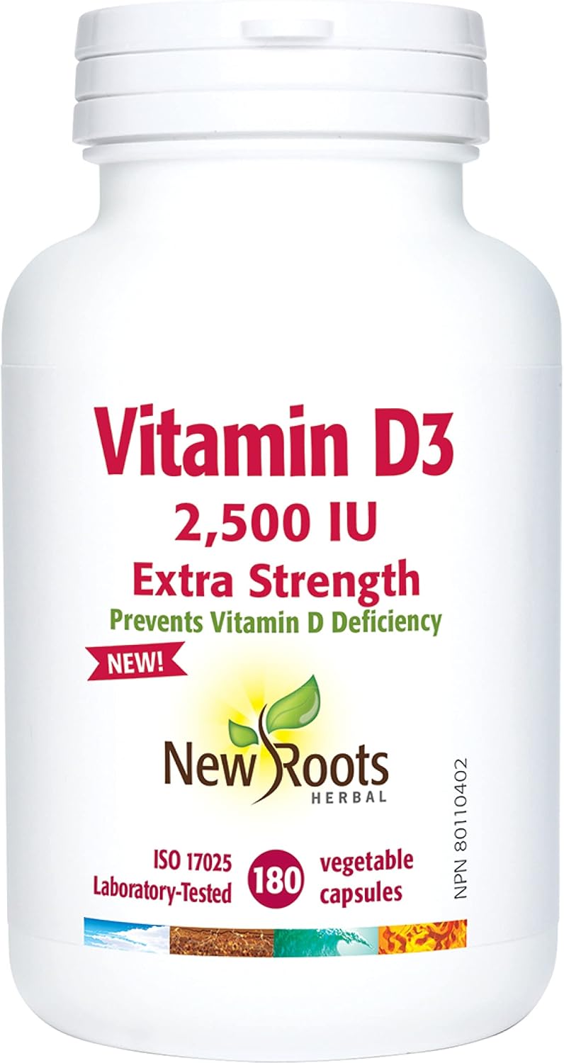 New Roots Herbal - Vitamin D3 2 500?IU Extra Strength - 180 Capsules