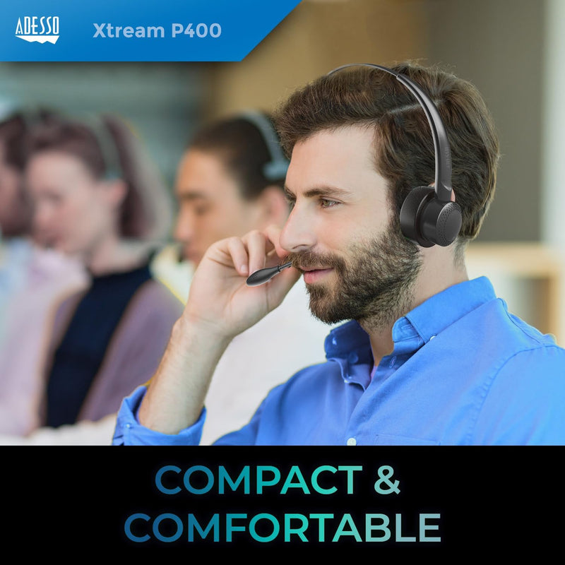 Adesso - Bluetooth headset with Microphone and Charging Dock