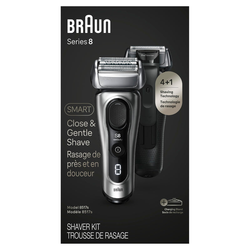 Braun Series 8 8517s Wet & Dry Foil Shaver, Silver