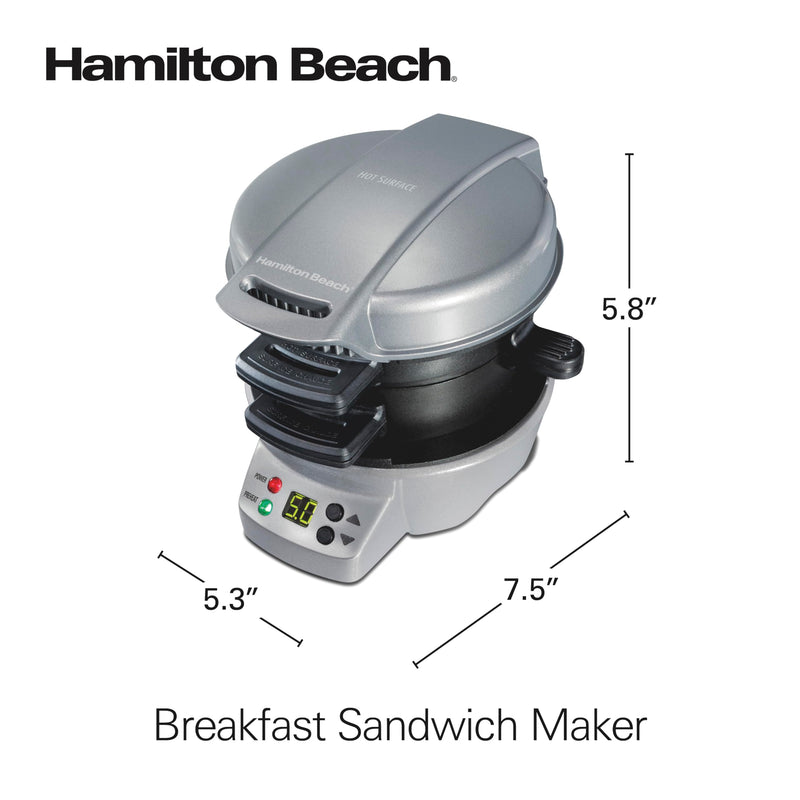 Hamilton Beach 25478RC Breakfast Sandwich Maker, Silver