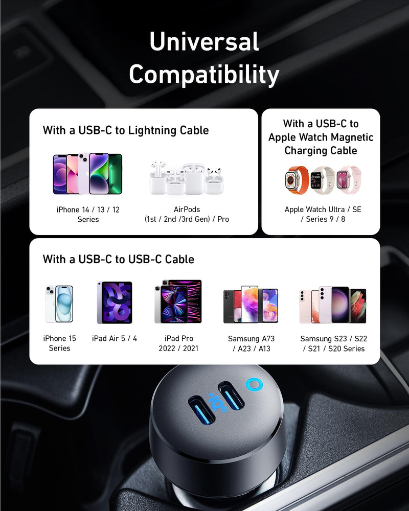 Anker - PowerDrive III Duo (A2724) - Dual USB-C Car Charger - Black