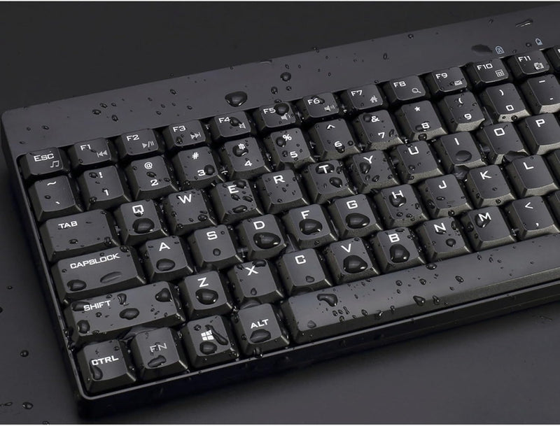 Adesso - Keyboad & Mouse Mini Combo Wireless Spill Resistant Advanced Optical Sensor PC/Mac - Black