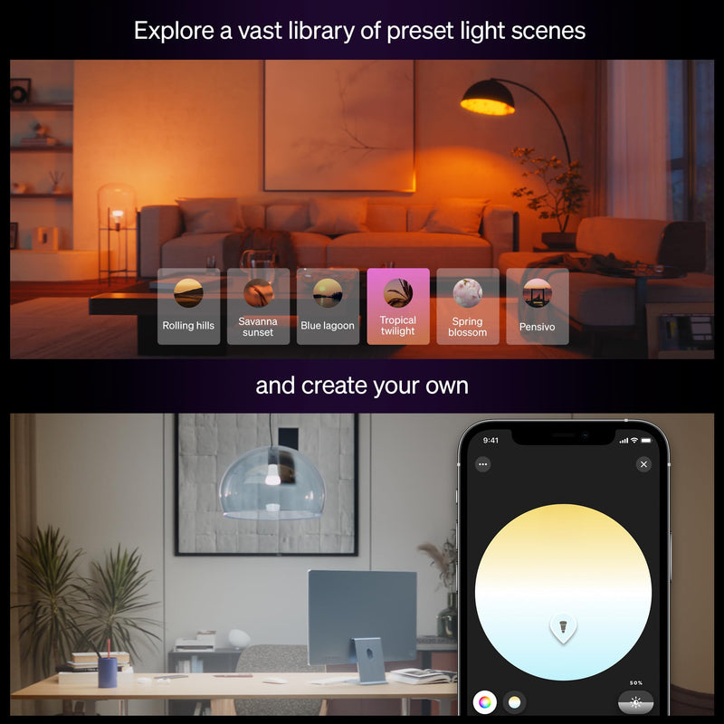 Philips Hue A19 White & Color Ambiance Smart Bulb 591164, 1 Pack