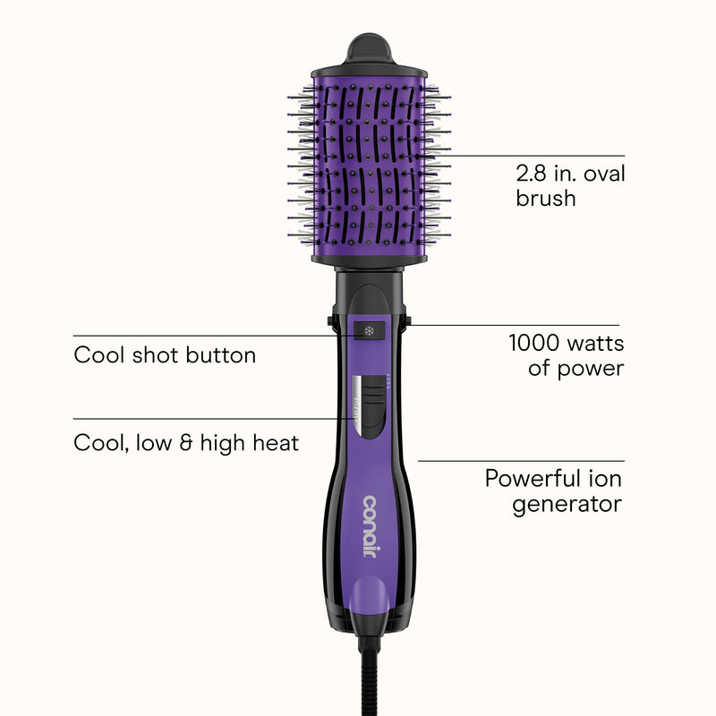 The Knot Dr. by Conair BC116C Detangling Hot Air Brush, Pink