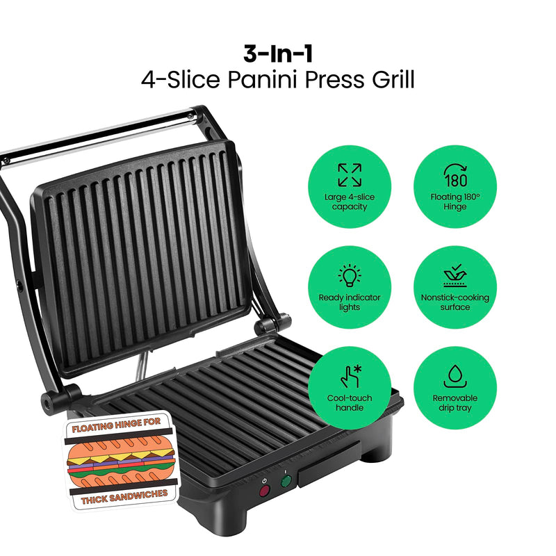 Chefman 4-Slice Panini Press and Grill