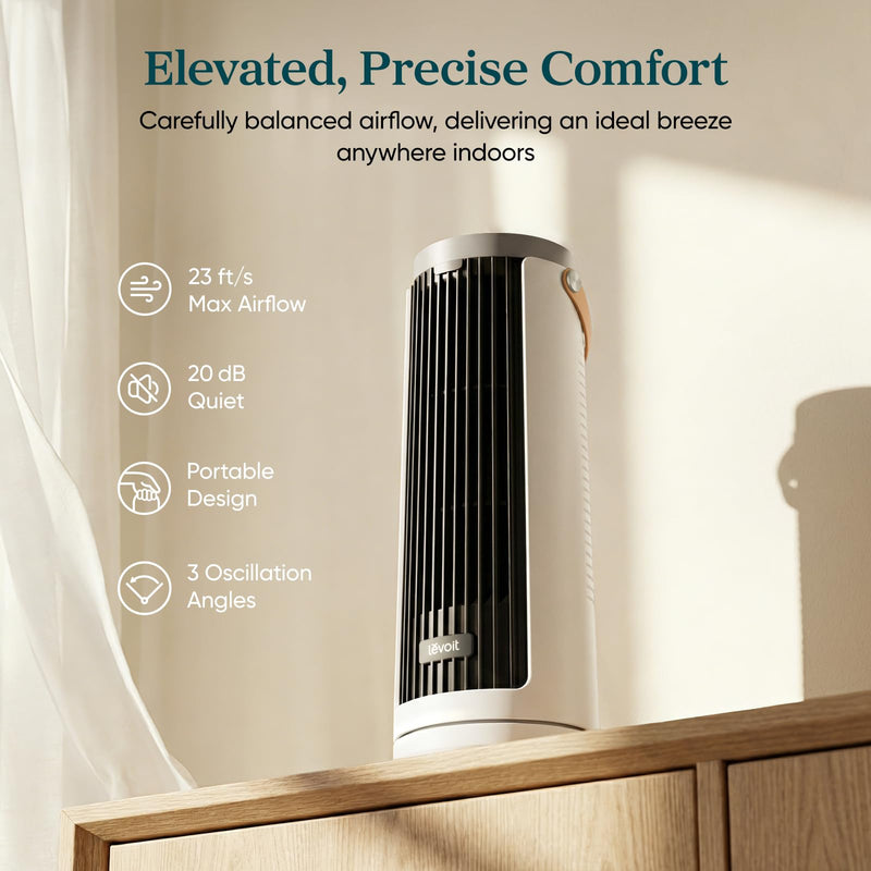 Levoit Mini Tower Fan LTF-F132-WCA, White