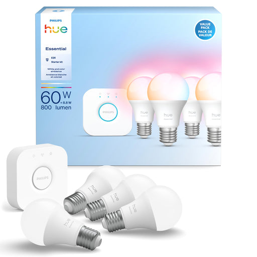 Philips Hue Essential Starter Kit 608983, Bridge & 4 Bulbs