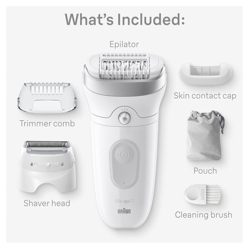 Braun Silk·épil 7 SE7-041 Wet & Dry Epilator, Silver