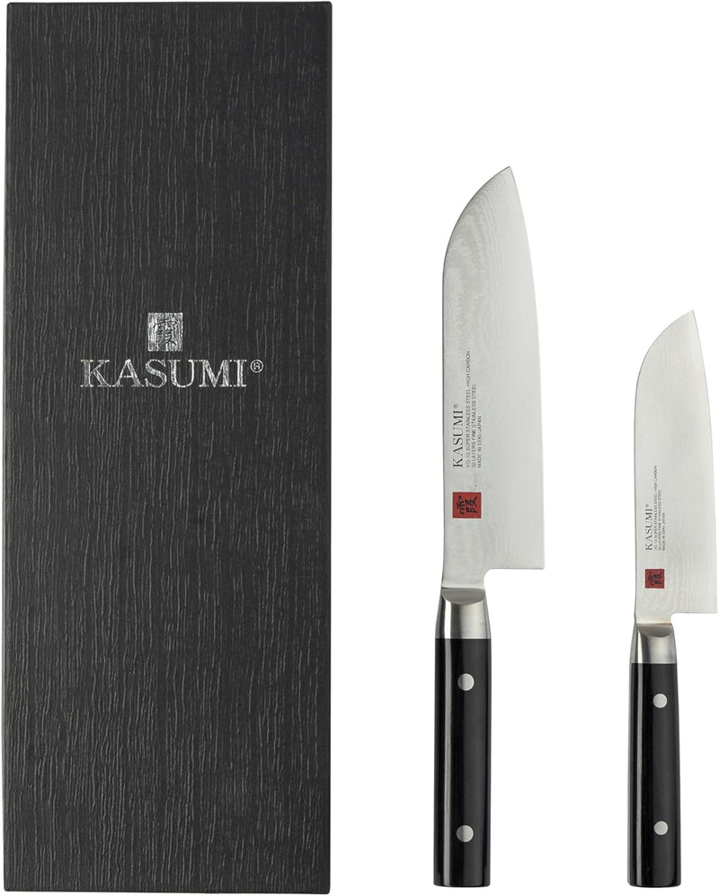Kasumi - DAMASCUS Set, Jap Chef Knife 18cm/7" & SM Santoku Knife 13cm/5"