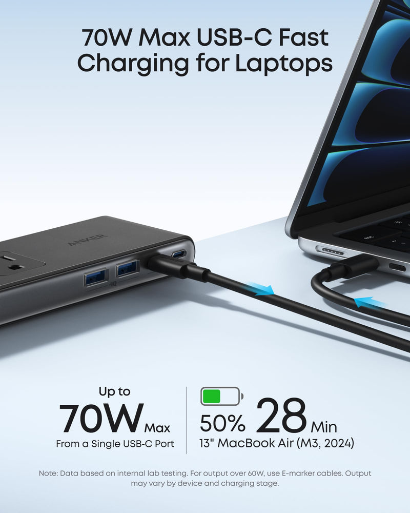 Anker - Nano (A9196) - 10-in-1 70W Desk Clamp Power Strip - Black