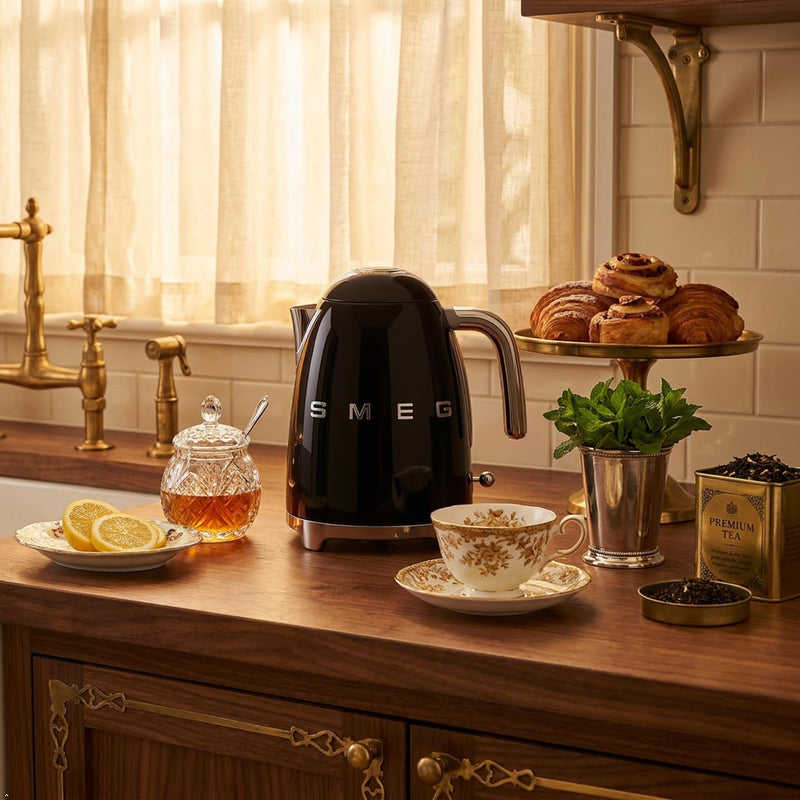 Smeg Retro Style Electric Kettle KLF03BLUS, 1.7 L, Black