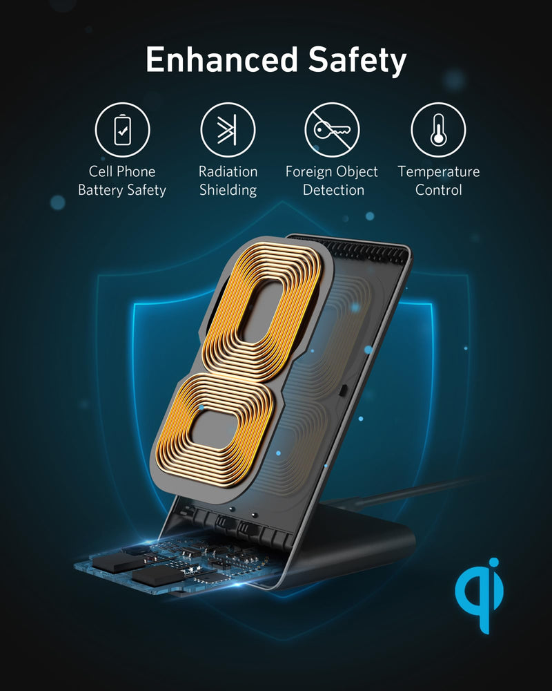 Anker - 313 (A2524) - Wireless Charging Stand - Black