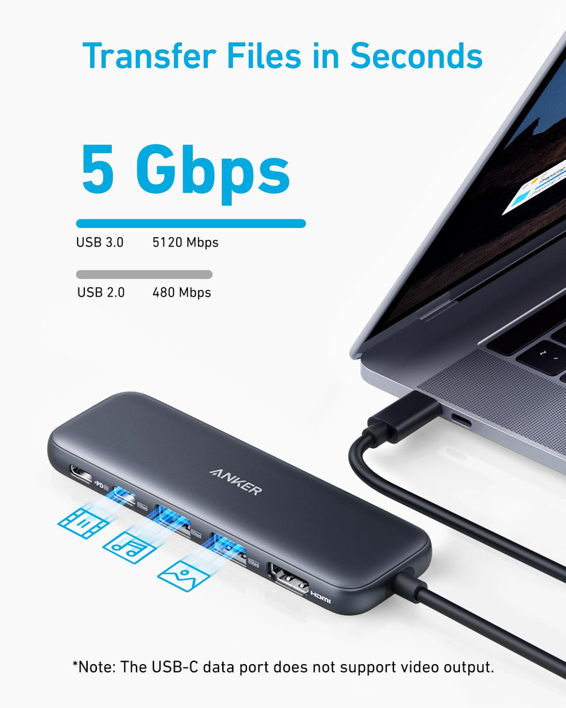 Anker - 332 (A8355) - 5-in-1 USB-C Hub - Black