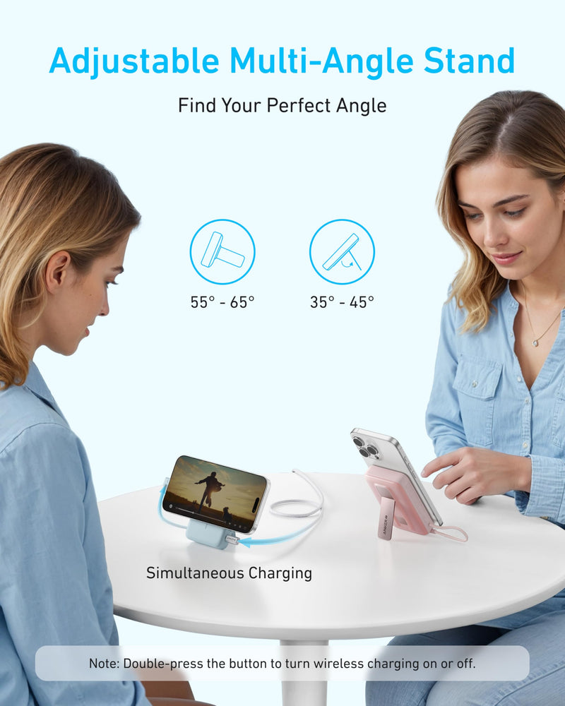 Anker - Zolo (A1685) - 10,000mAh Magnetic Power Bank with Built-In USB-C - Black