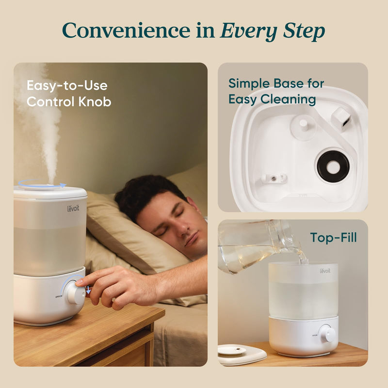 Levoit Top-Fill Cool Mist Humidifier LUH-A251-WCA, 2.5 L, White