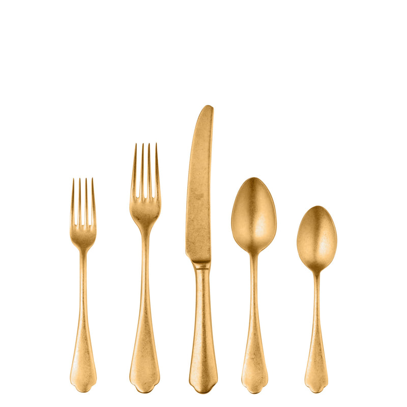 Mepra – Dolce Vita Pewter Gold – 20-Piece Flatware Set