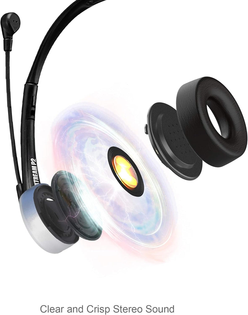 Adesso - Headset Stereo with Boom Mic USB Noise Cancelling Inline Volume & Call Management 6ft Cord - Black
