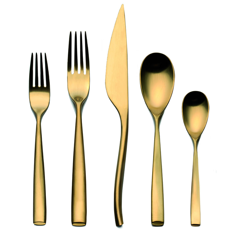 Mepra – Arte Ice Gold – 5-Piece Flatware Set