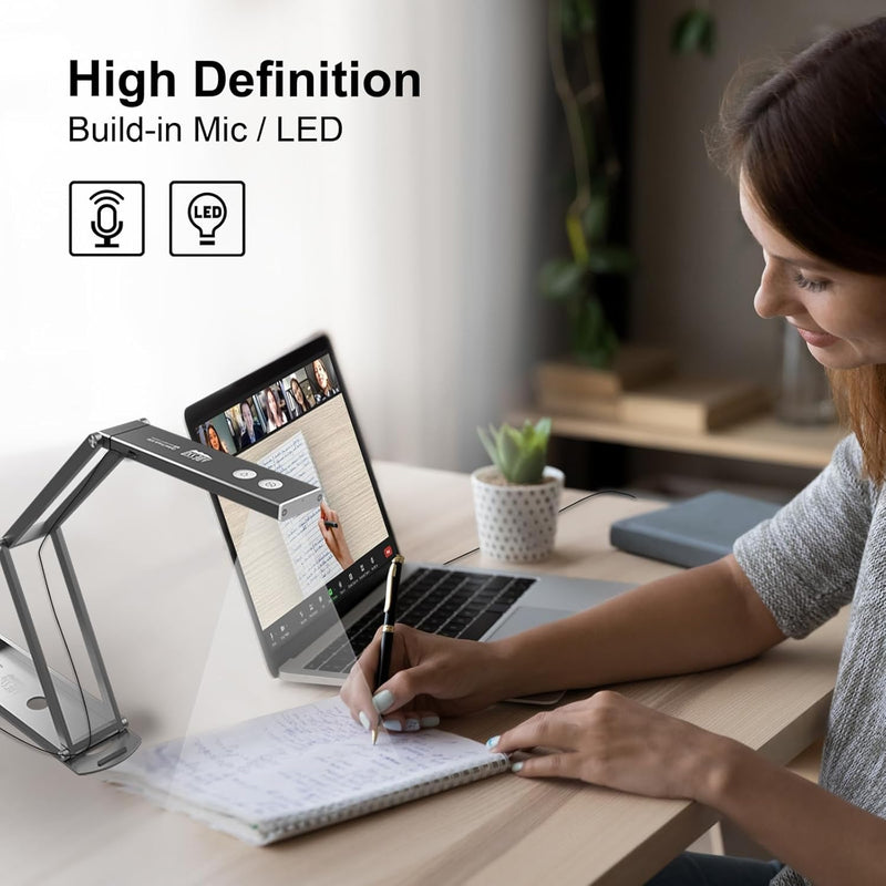 Adesso - Document Camera / Webcam Scanner CyberTrack 830 4K  11Mp Dual Mode Auto Focus Digital Zoom OCR Text Recognition - Video & Photo Capture - PC/Mac