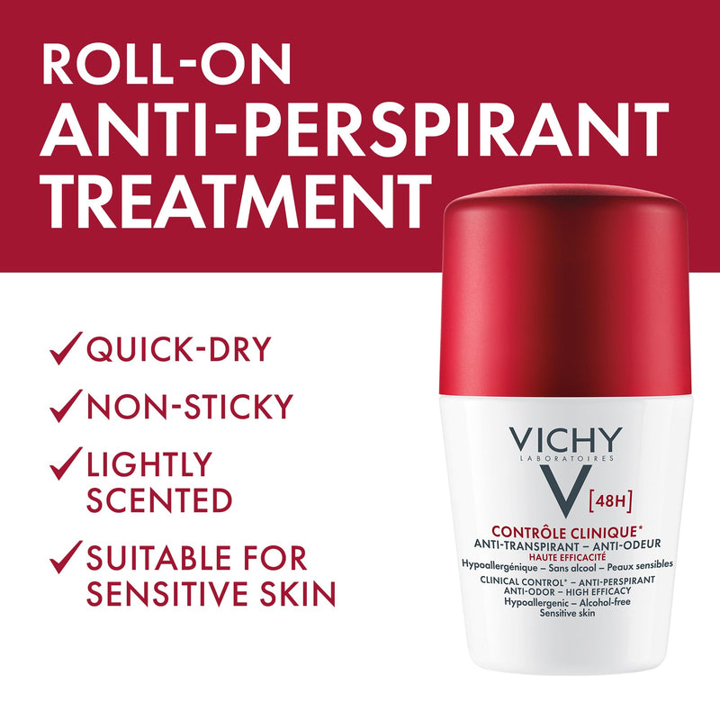 Vichy 48-Hour Antiperspirant Roll-On, 50 mL