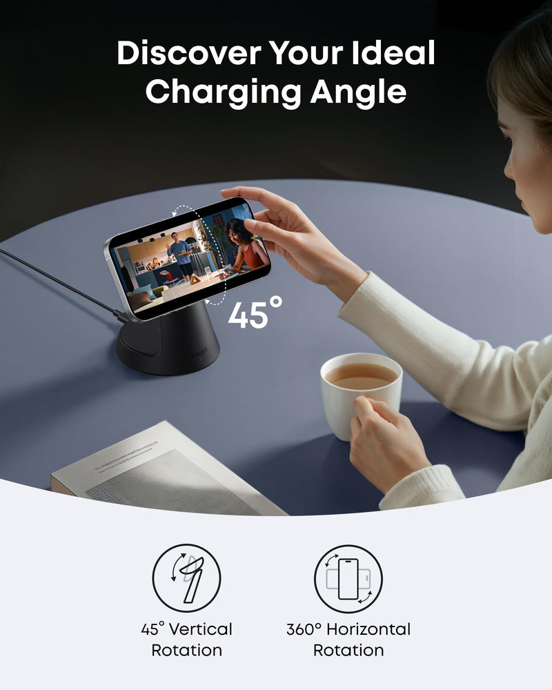Anker - MagGo (A25M4) - 3-in-1 Wireless Charging Dock - Black
