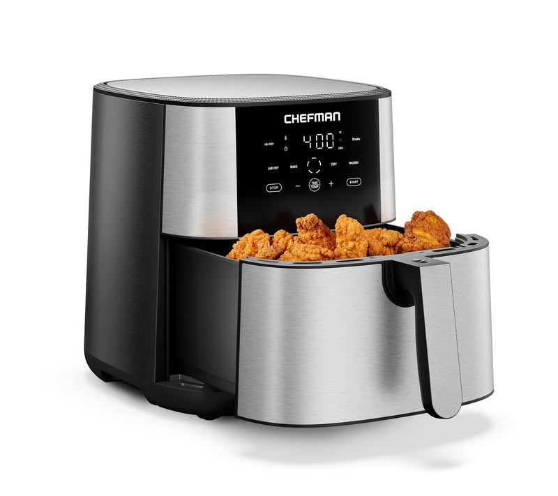 Chefman TurboFry Touch 8 qt Air Fryer, Stainless Steel