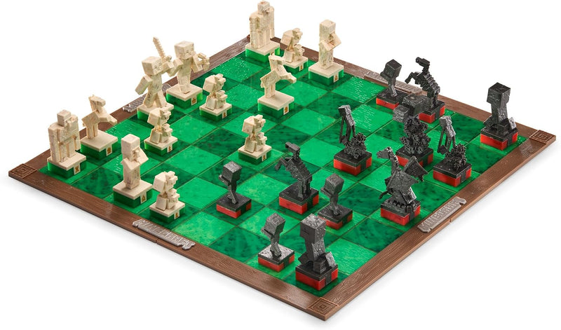 The Noble Collection - Minecraft Chess Set | Overworld Heroes vs. Hostile Mobs