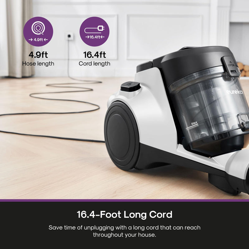 Eureka - NEN121WH - Bagless Canister Vacuum - White