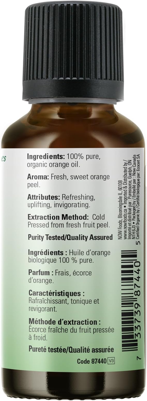 Now - Organic Orange Oil (Citrus Sinensis)30 mL