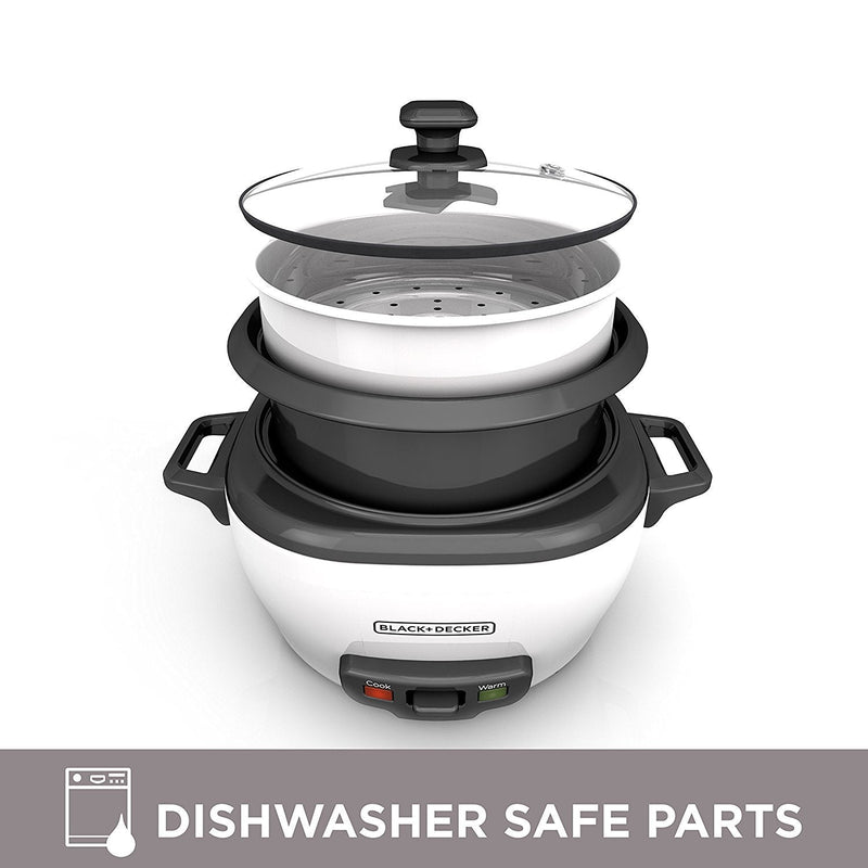 BLACK+DECKER - RC506C - Rice Cooker and Food Steamer | 6 Cups Cooked