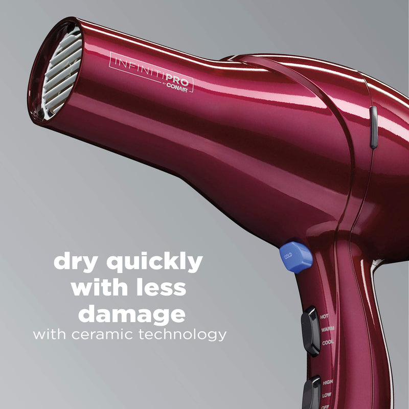 InfinitiPRO by Conair 259BDNRY 1875 W Hair Dryer, Burgundy