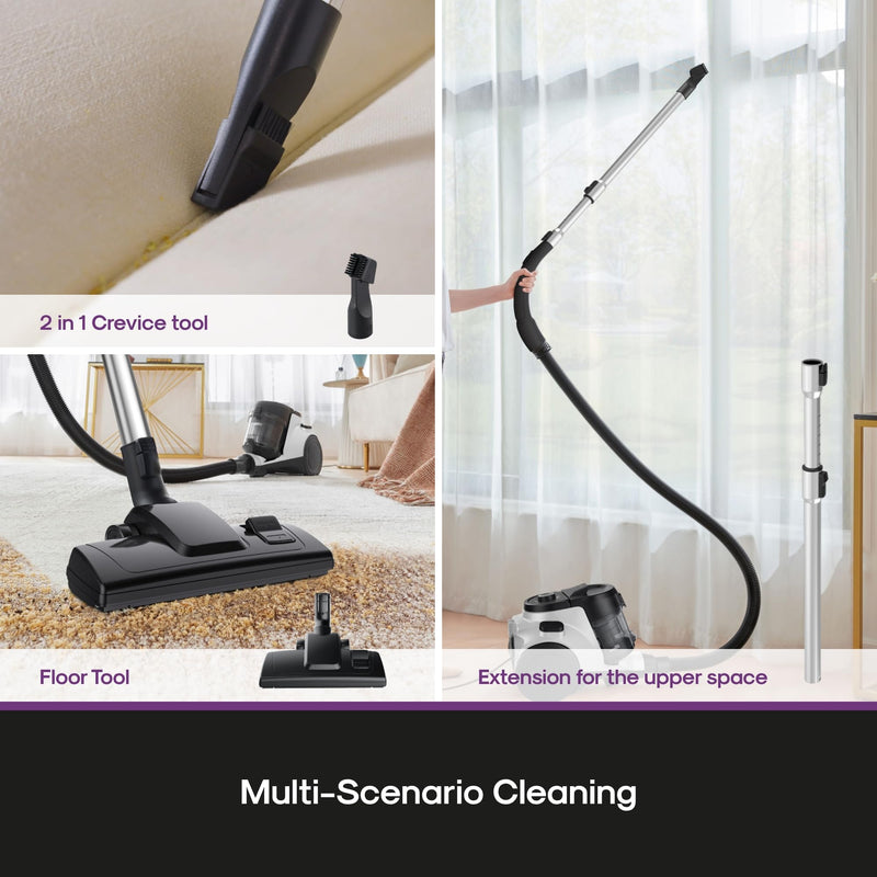 Eureka - NEN121WH - Bagless Canister Vacuum - White