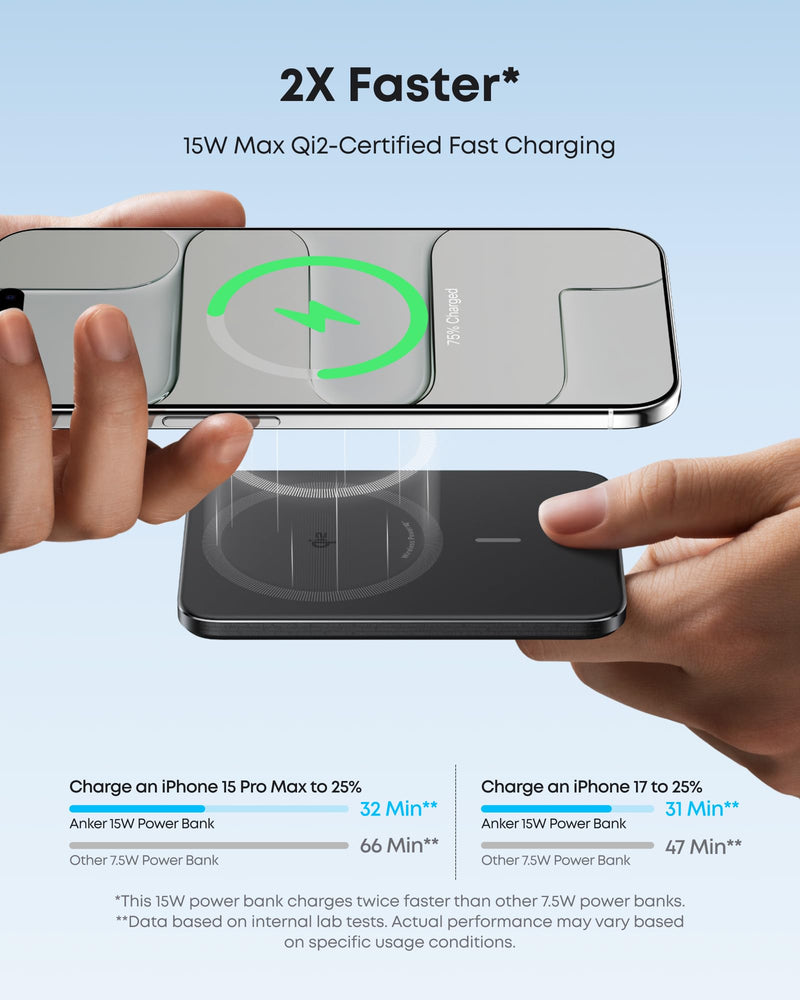 Anker - Nano MagGo (A1665) - Slim 5,000mAh Magnetic Power Bank - Black