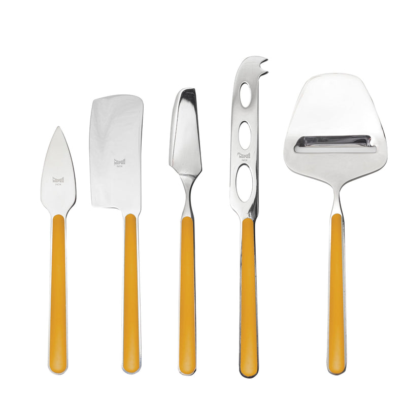 Mepra – Fantasia Mustard – 5-Piece Cheese Knife Set