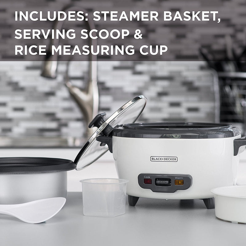 BLACK+DECKER - RC506C - Rice Cooker and Food Steamer | 6 Cups Cooked