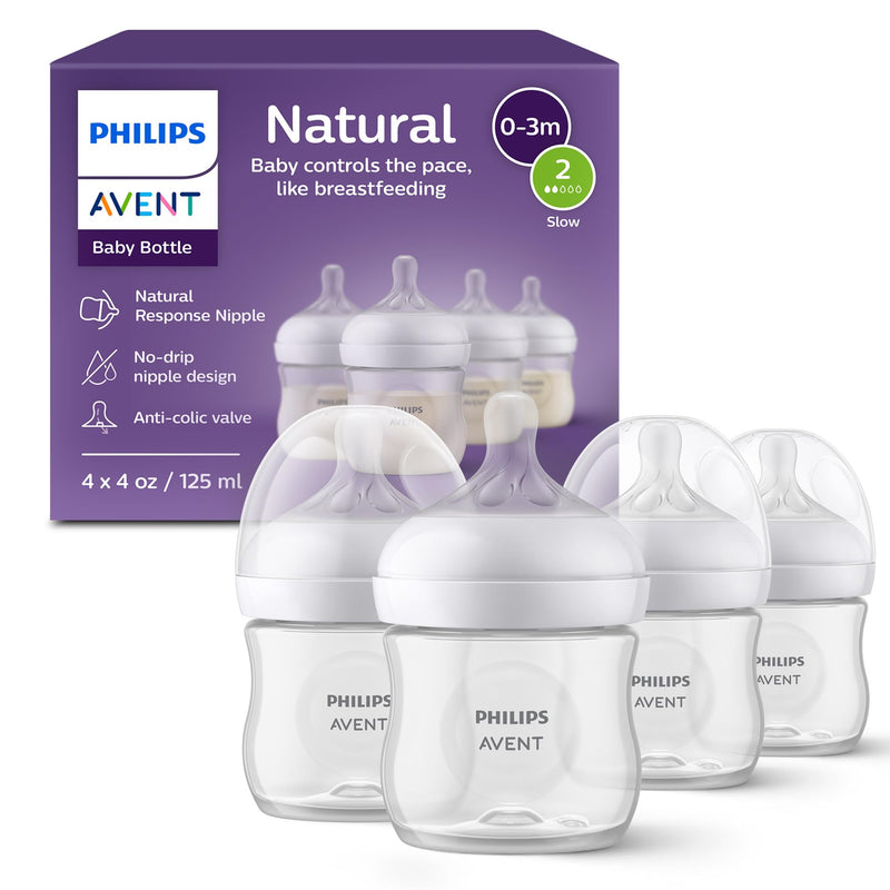 Philips Avent Natural Response Bottles SCY900/04, 4 oz., 4 Pack