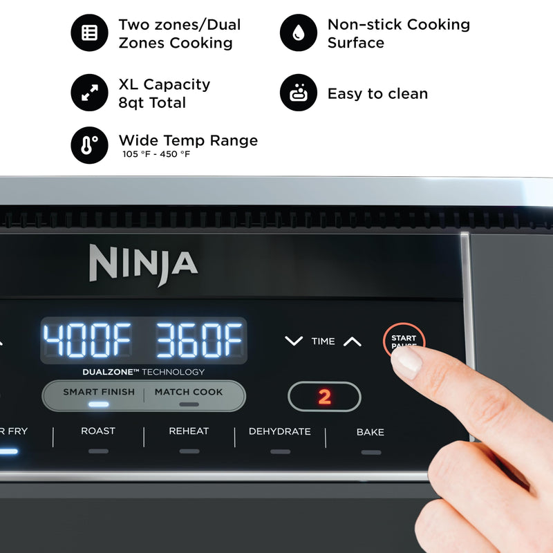 Ninja Foodi DualZone Air Fryer DZ201C, 8 qt.