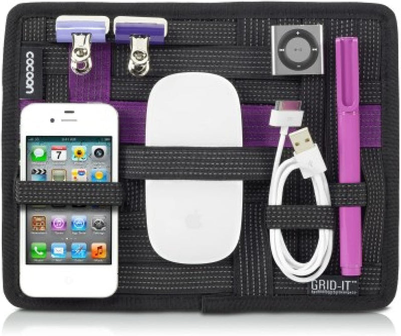 Cocoon - GRID-IT - Organizer Small (Black / Purple) | 18.4 x 23.5 cm / 7.25 x 9.25 in- 7inch