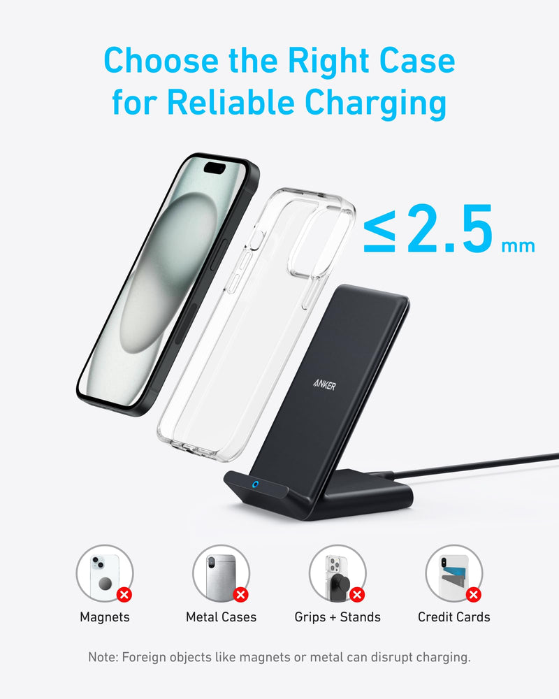 Anker - 313 (A2524) - Wireless Charging Stand - Black