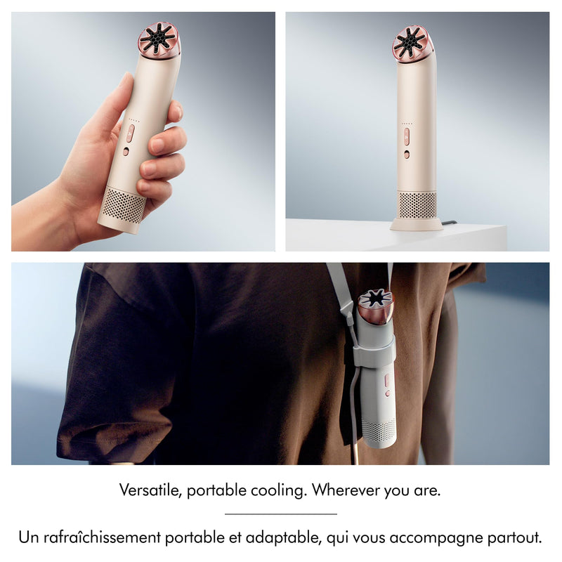 Dyson HushJet Mini Cool Portable Fan, Stone/Blush