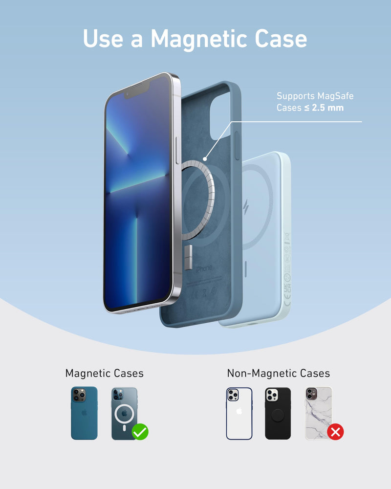 Anker - 621 (A1610) - MagGo 5,000mAh Magnetic Power Bank - Blue