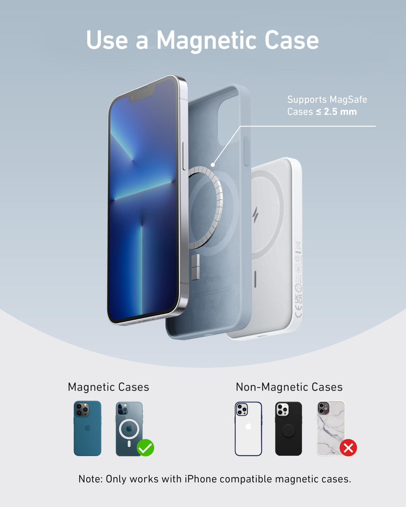 Anker - 621 (A1610) - MagGo 5,000mAh Magnetic Power Bank - White