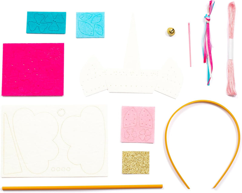 My Mandarine Sew-Your-Own Unicorn Disguise Kit – felt pieces, headband, wand and craft materials