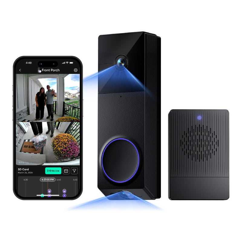 Wyze Duo Cam Doorbell WVDB-DUO-BL, Black