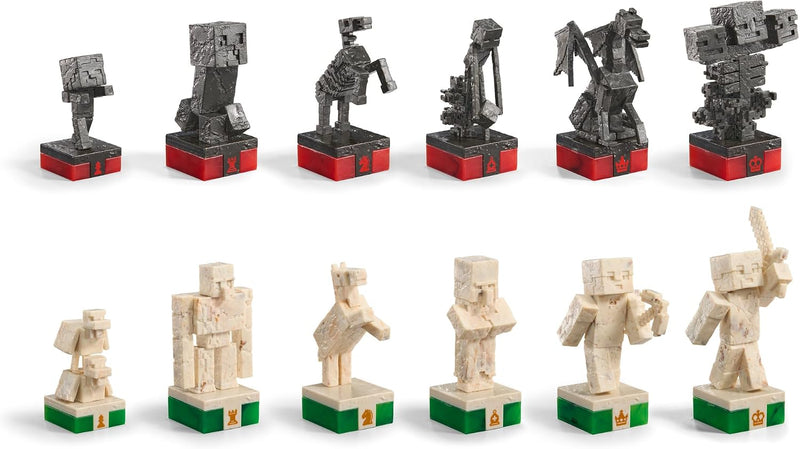 The Noble Collection - Minecraft Chess Set | Overworld Heroes vs. Hostile Mobs