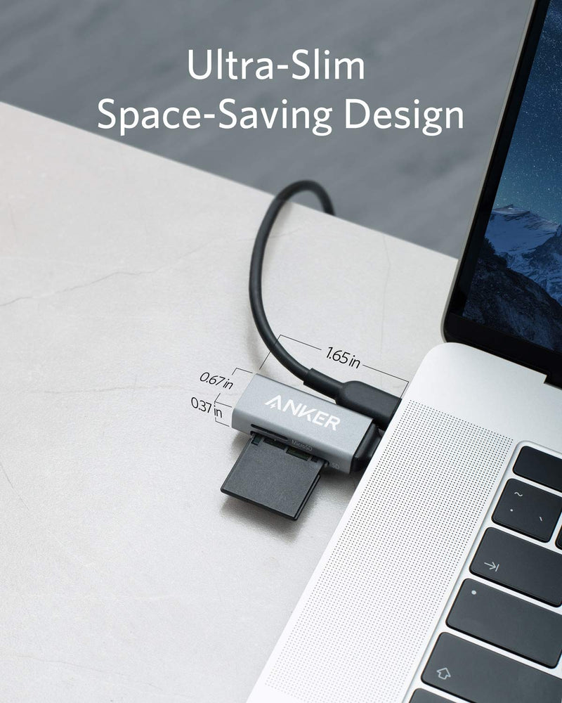 Anker - A8370 - 2-in-1 USB-C SD and microSD Card Reader - Gray