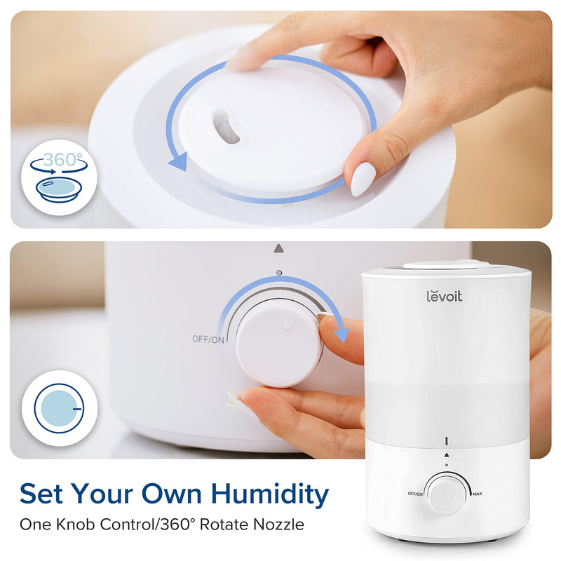 Levoit Dual 150 Top-Fill Humidifier, 3 L, White